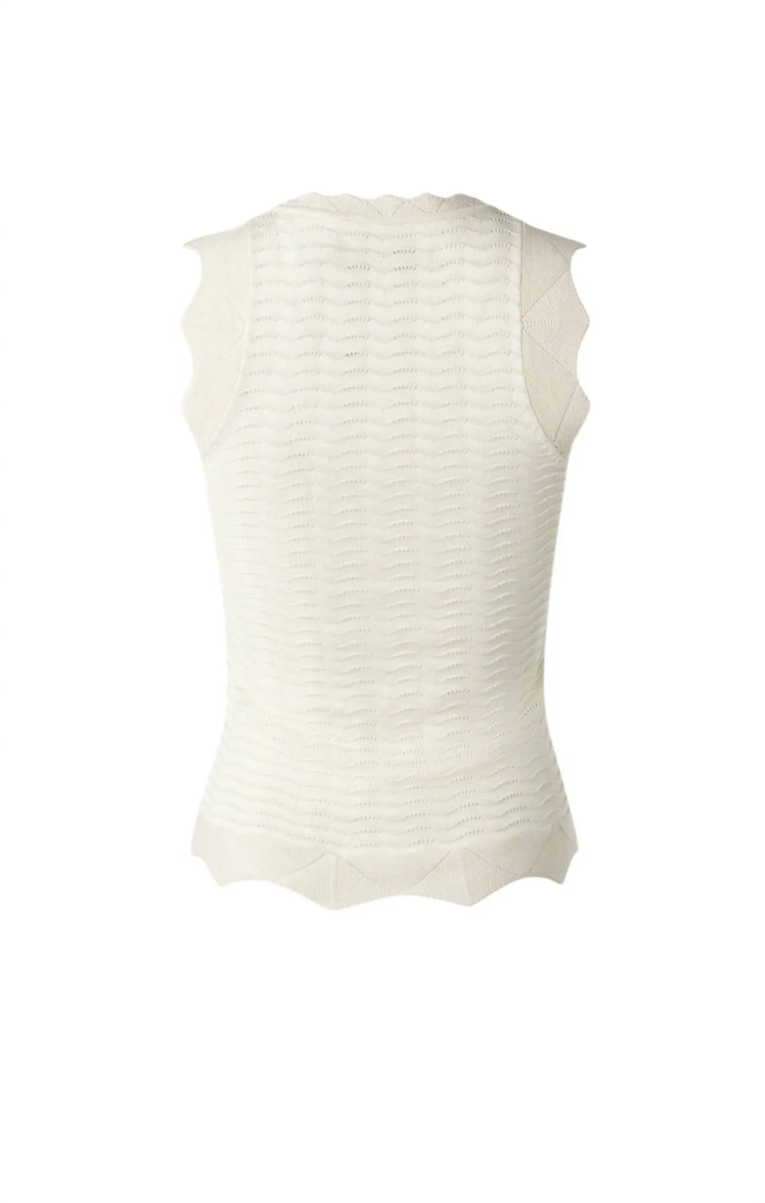 Women's Scallop Knit Top In Ivory