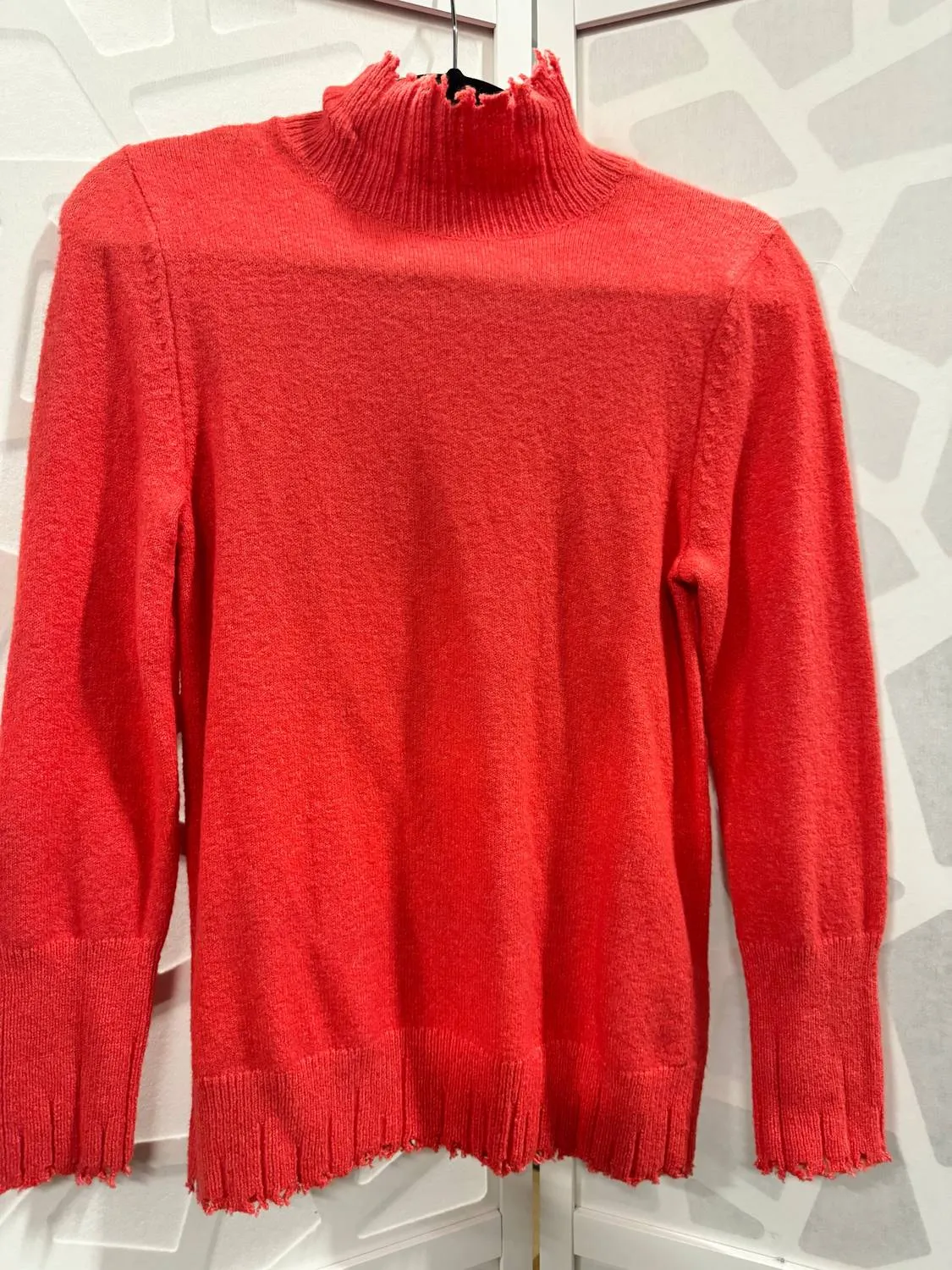 Women's Super Soft Rough Edges Sweater In Bright Coral