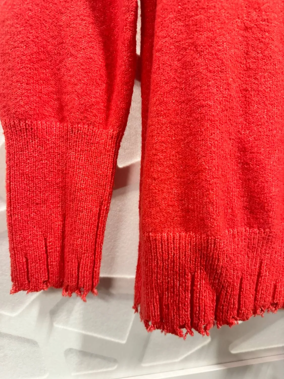 Women's Super Soft Rough Edges Sweater In Bright Coral