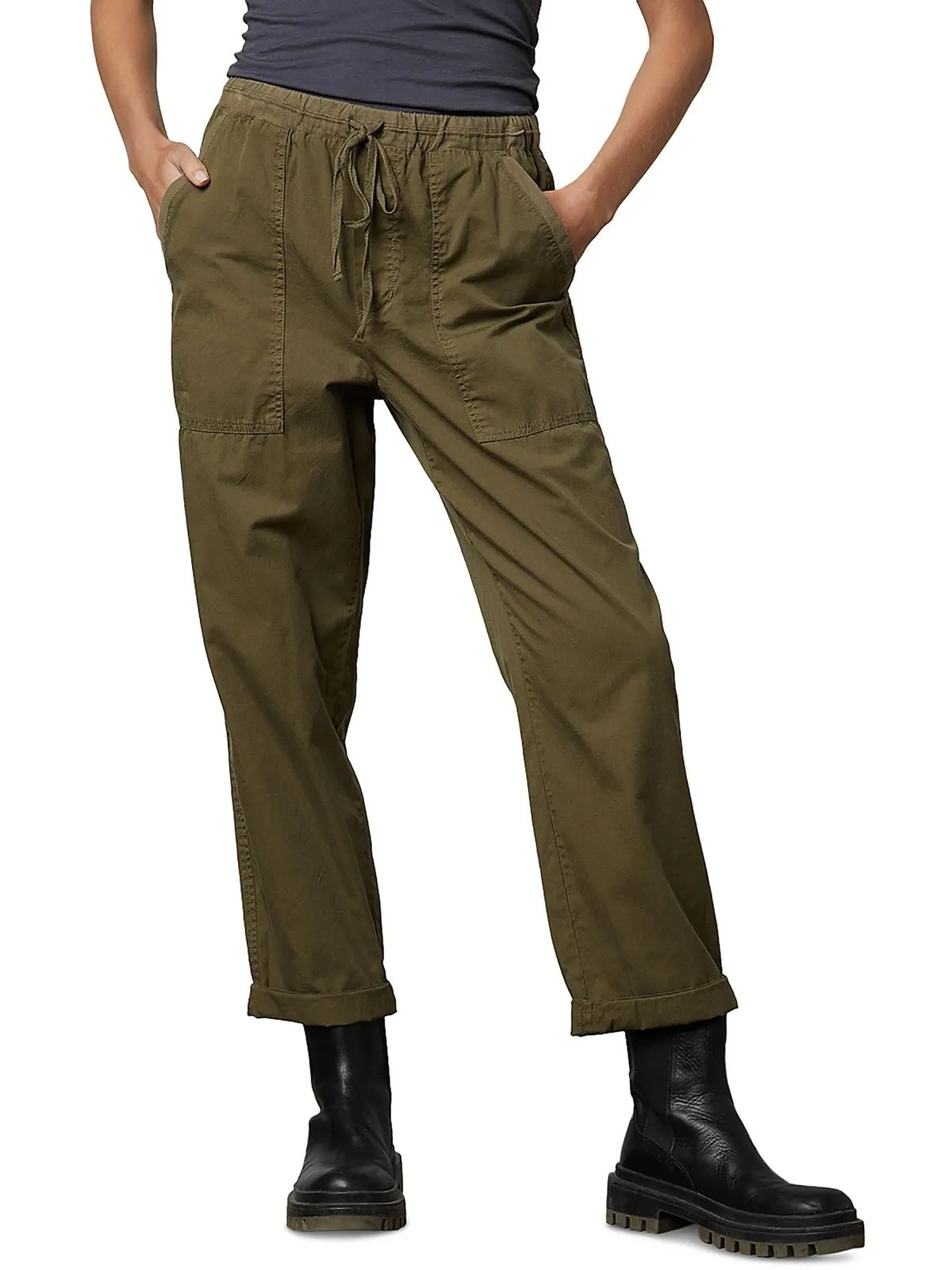 Womens Twill Skinny Ankle Pants