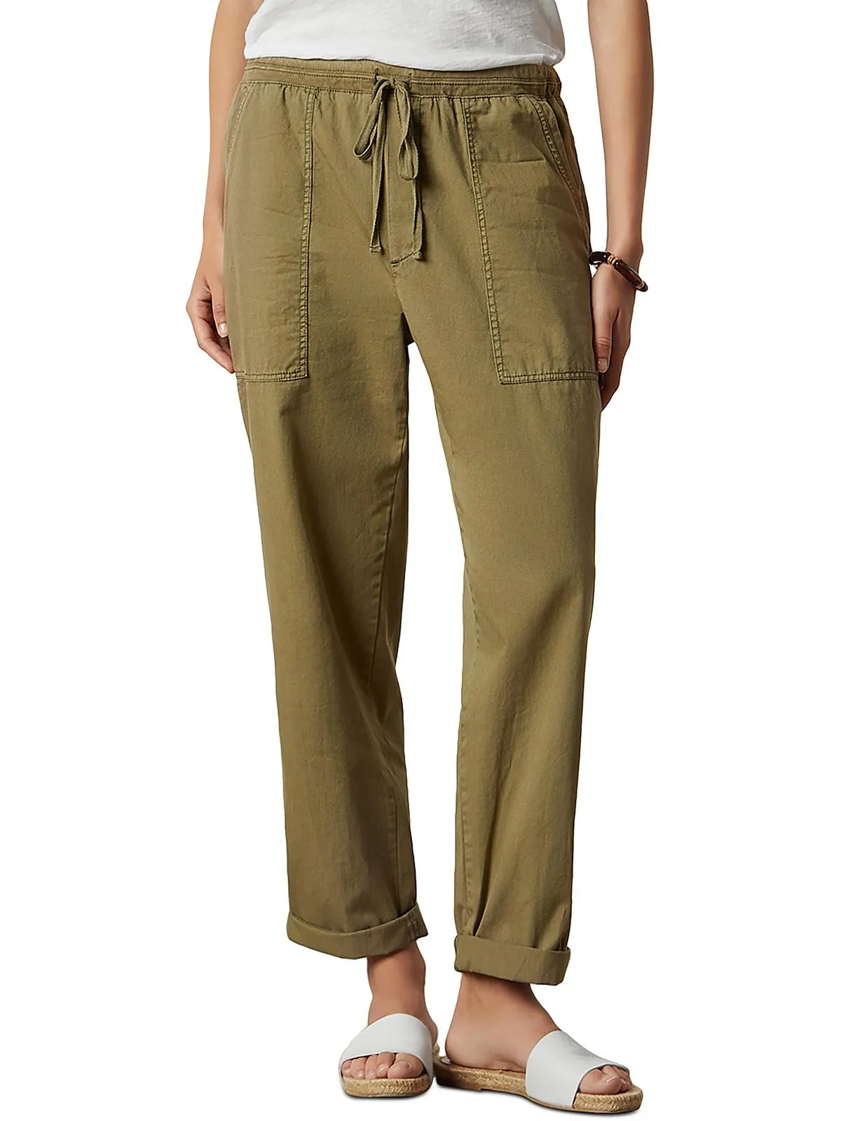 Womens Twill Skinny Ankle Pants