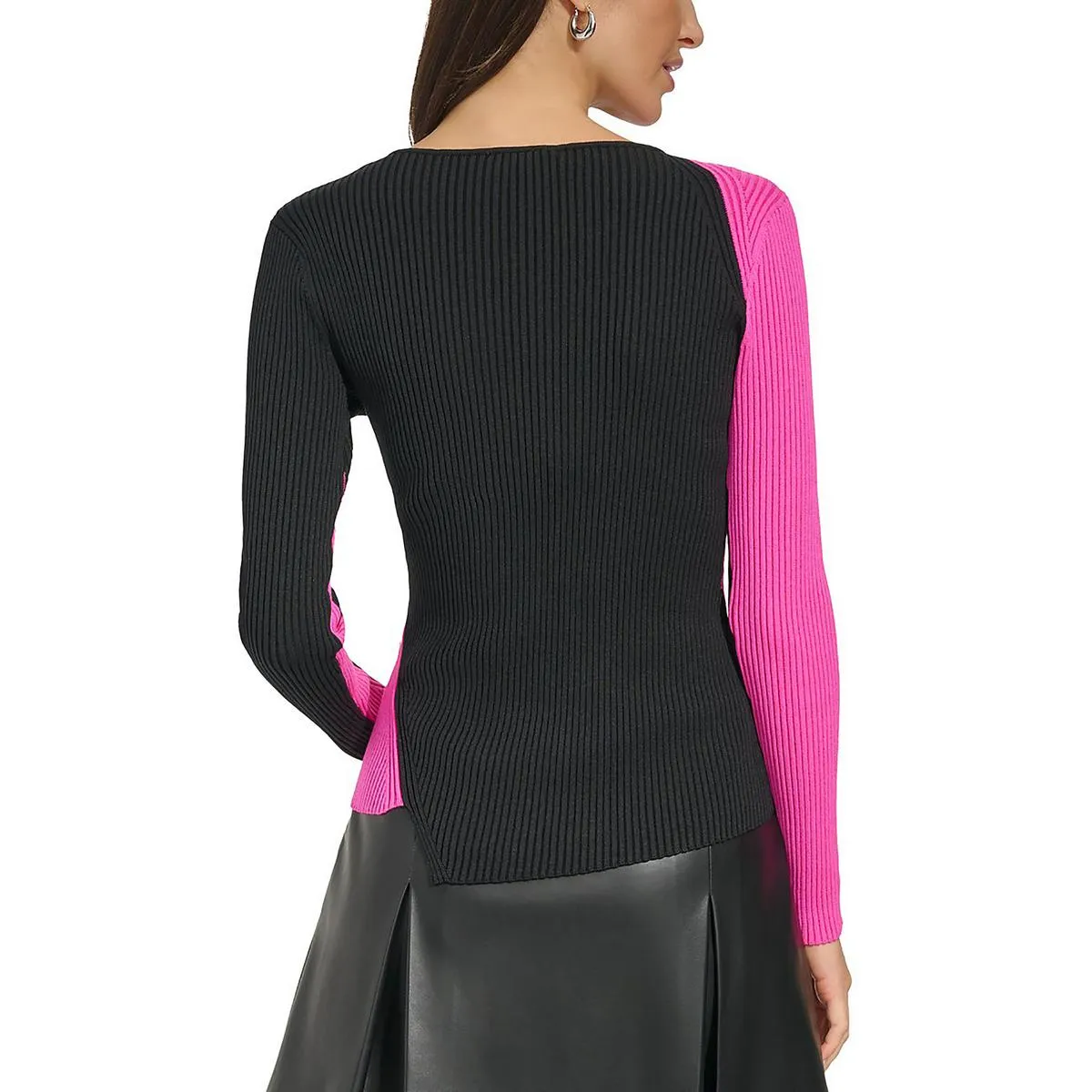 Womens V Neck Ribbed Pullover Sweater