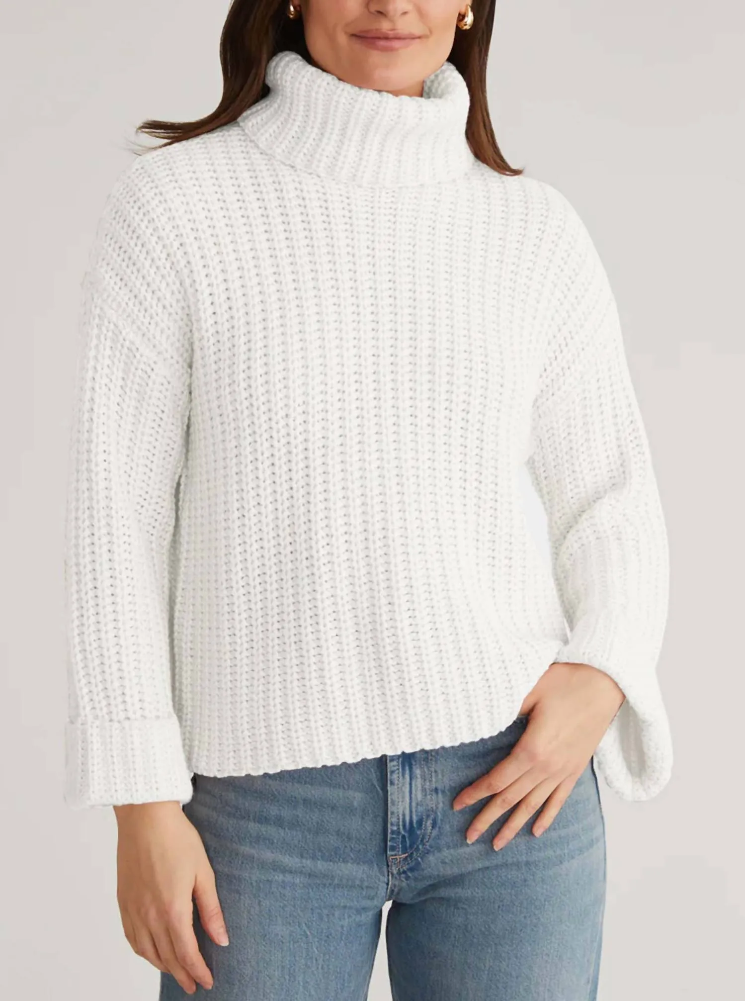 Women's Vida Turtleneck Sweater In Chalk