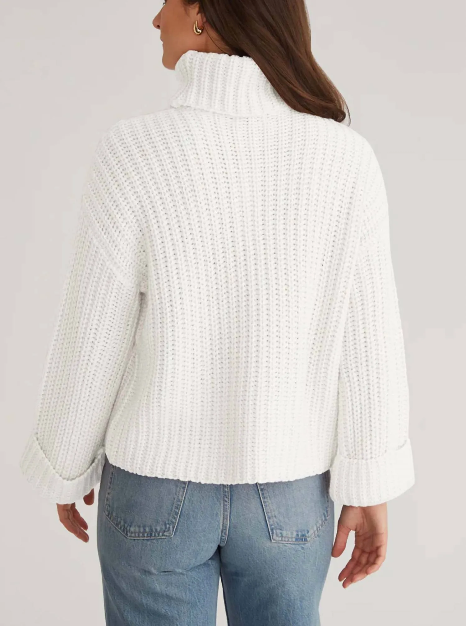 Women's Vida Turtleneck Sweater In Chalk