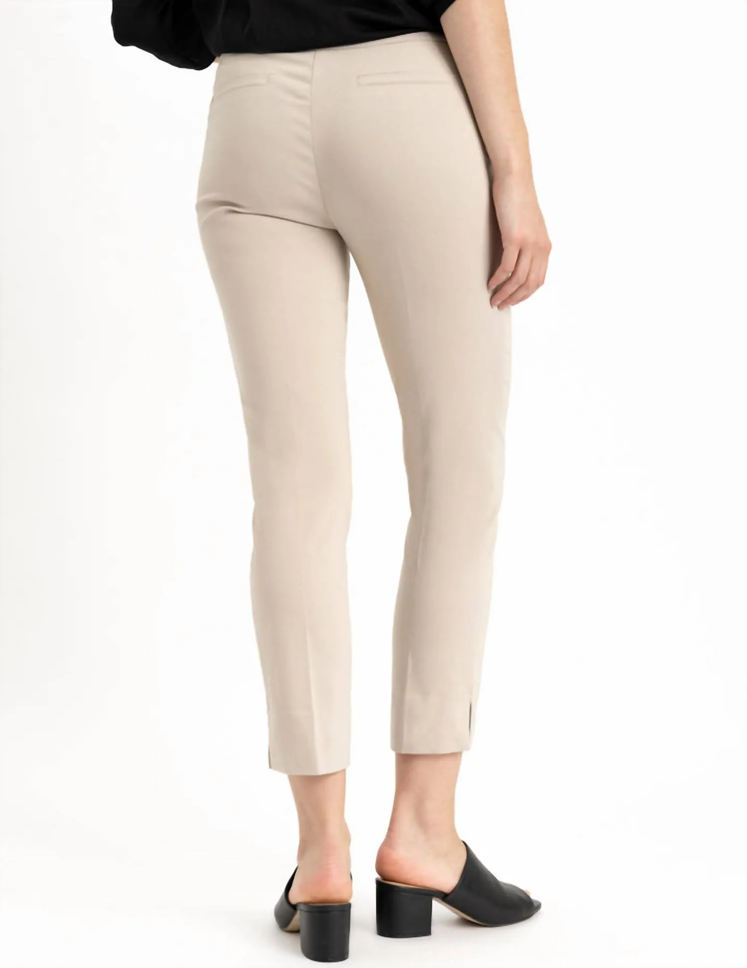 Woven Pocket Ankle Pants In Cashew
