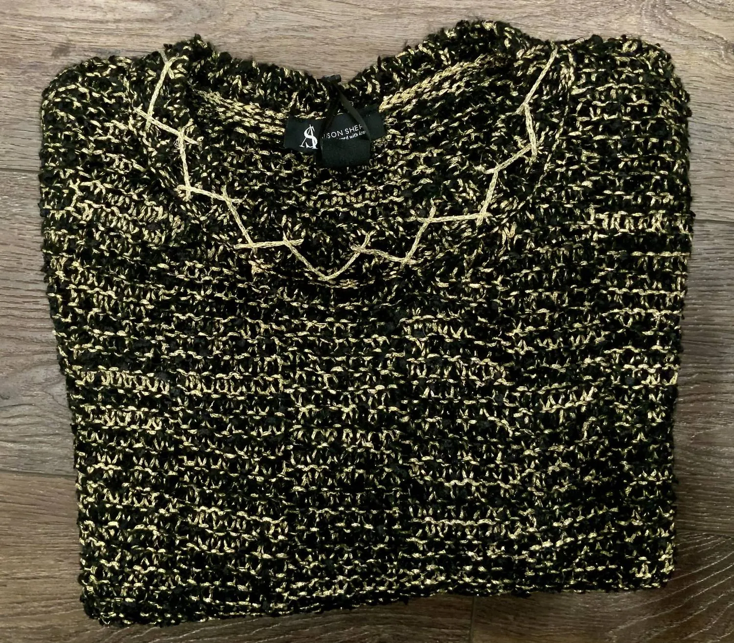 Woven Sweater In Black & Gold