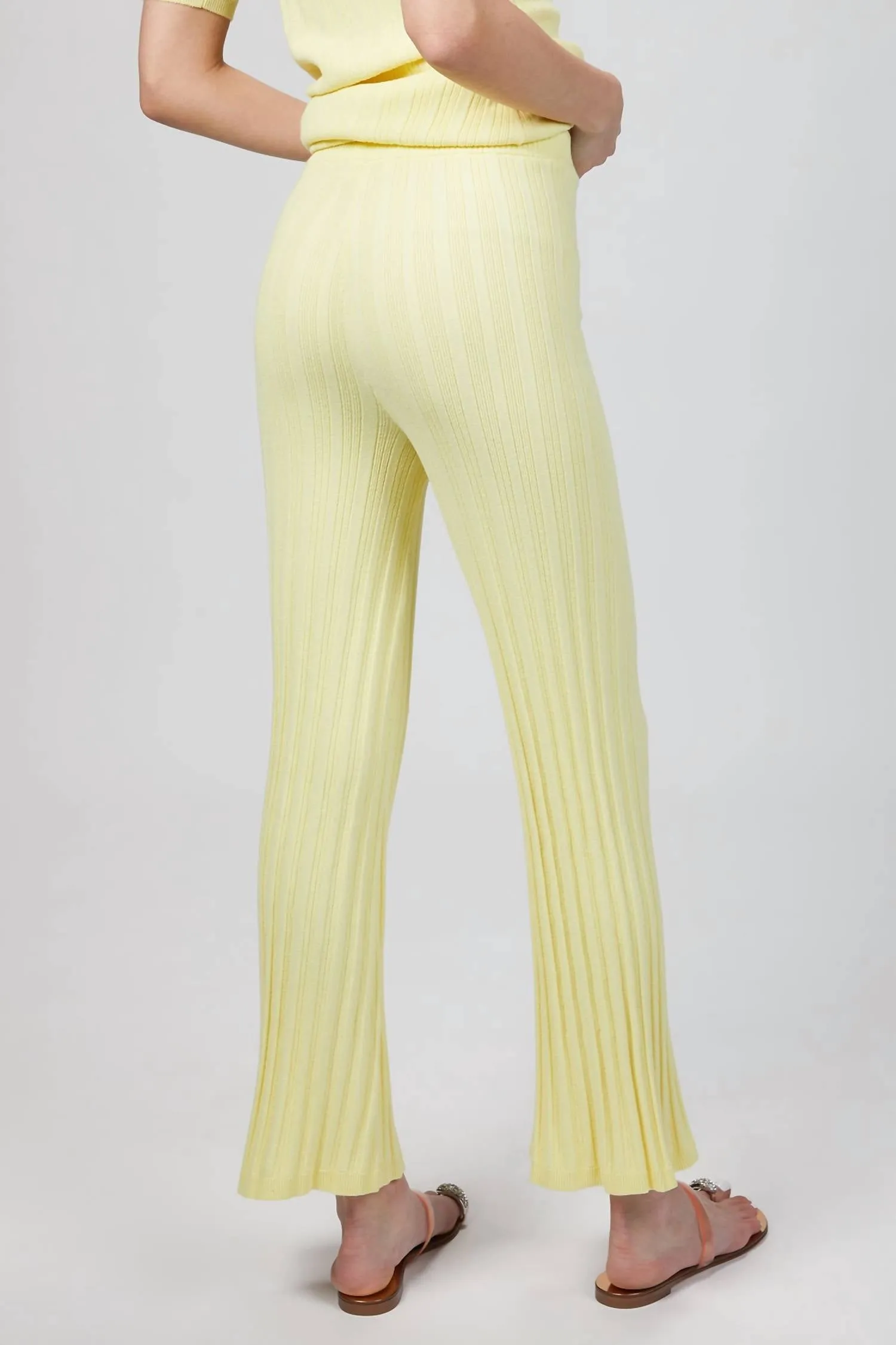 Xiomara Knit Pant In Pale Yellow