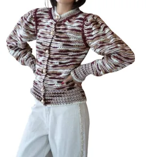 Yasmine Cardigan In Brown Multi